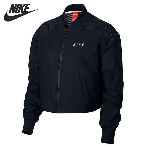 nike bomber jacket black and white